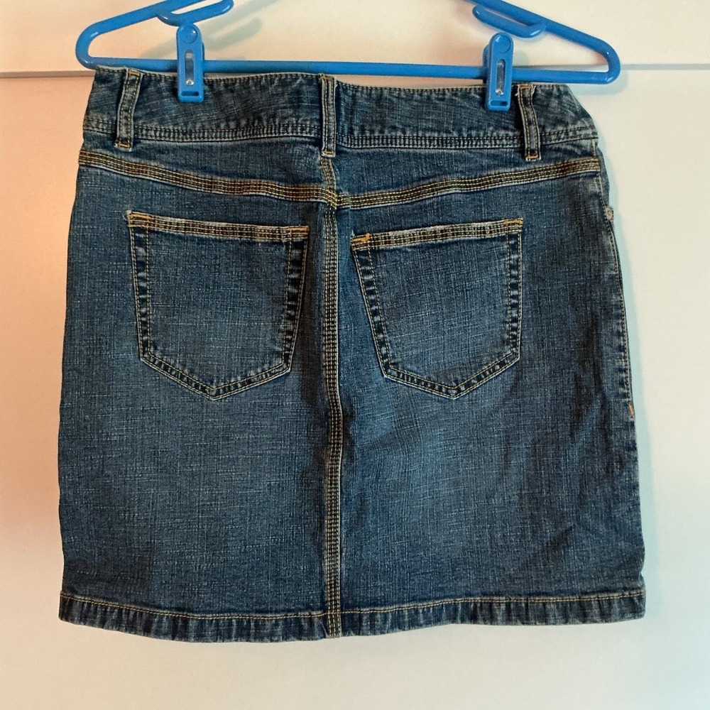 Ann Taylor Loft Denim Jean Skirt Womens Size 4 Above Knee Dark Wash - Picture 2 of 3